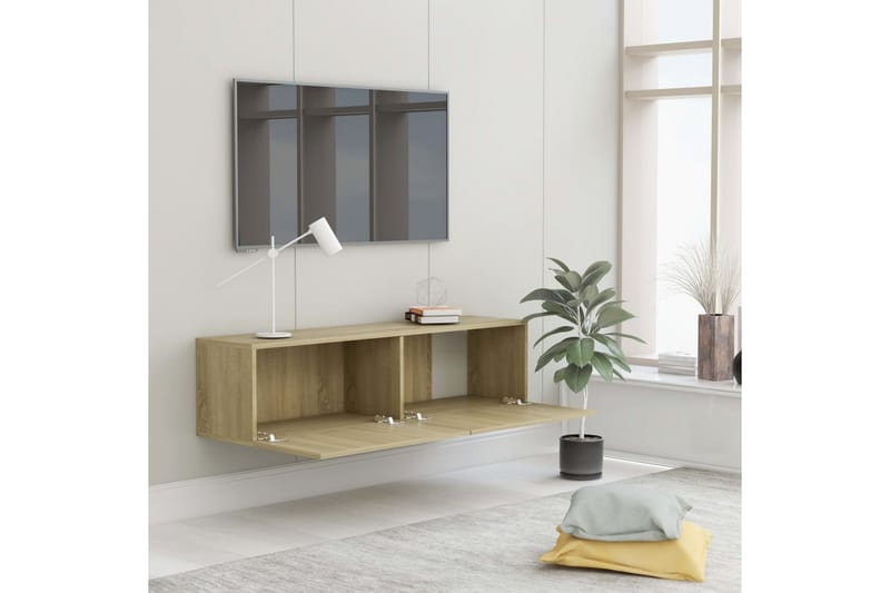 Tv-Skab 120x30x30 cm Spånplade Sonoma-Eg - Brun - TV-borde