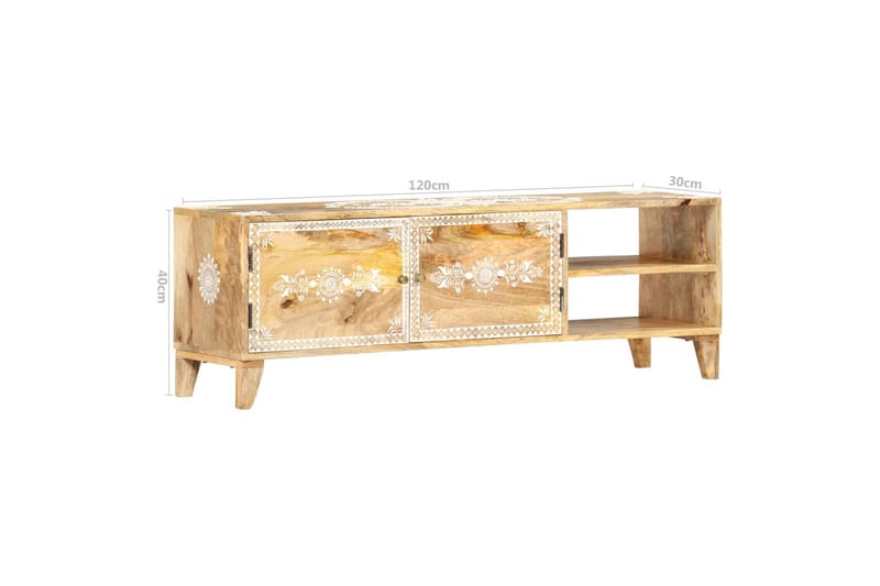 Tv-Skab 120x30x40 cm Massivt Mangotræ - Brun - Møbler - TV borde & mediemøbler - TV-borde