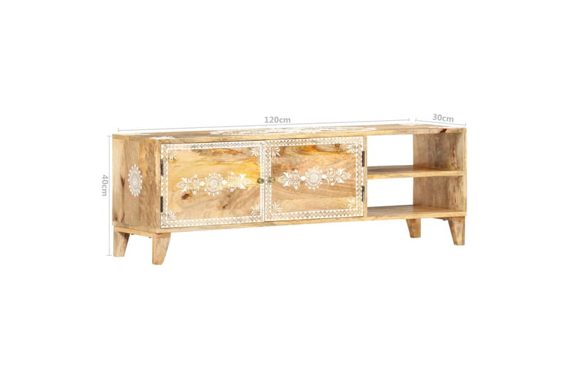 Tv-Skab 120x30x40 cm Massivt Mangotræ - Brun - TV-borde