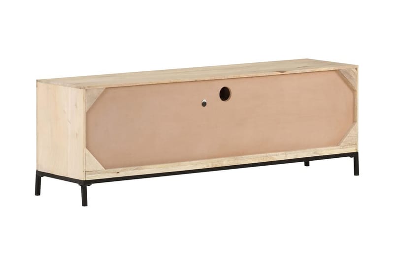 tv-skab 120x30x40 cm massivt mangotræ og naturligt rørflet - Brun - Møbler - TV borde & mediemøbler - TV-borde