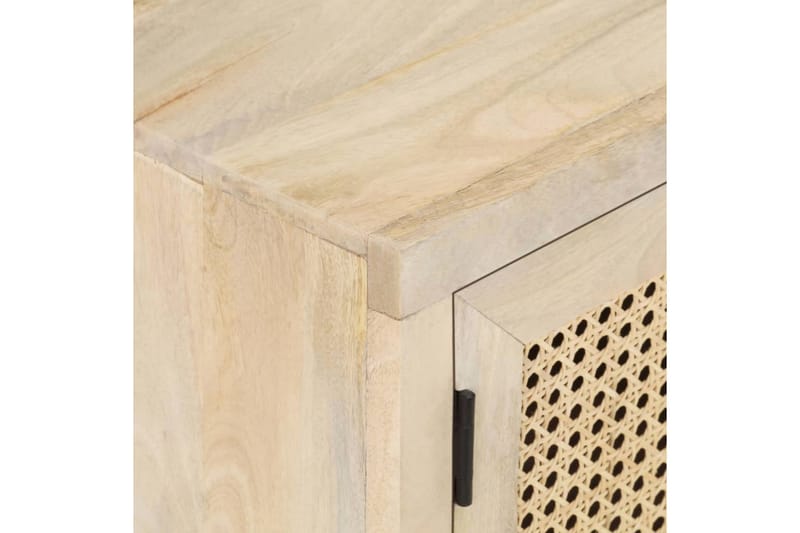 tv-skab 120x30x40 cm massivt mangotræ og naturligt rørflet - Brun - Møbler - TV borde & mediemøbler - TV-borde