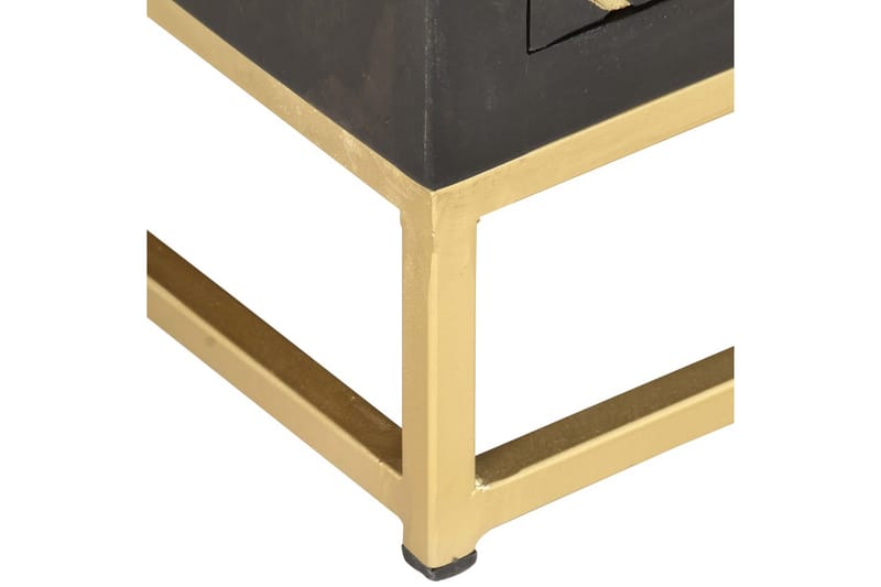 Tv-Skab 120x30x40 cm Massivt Mangotræ Sort Og Guldfarvet - Sort - Møbler - TV borde & mediemøbler - TV-borde