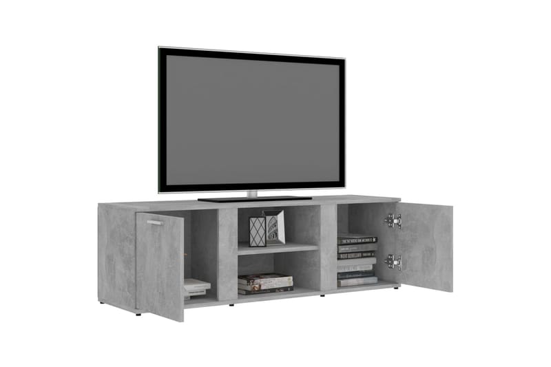 Tv-Skab 120x34x37 cm Spånplade Betongrå - Grå - TV-borde