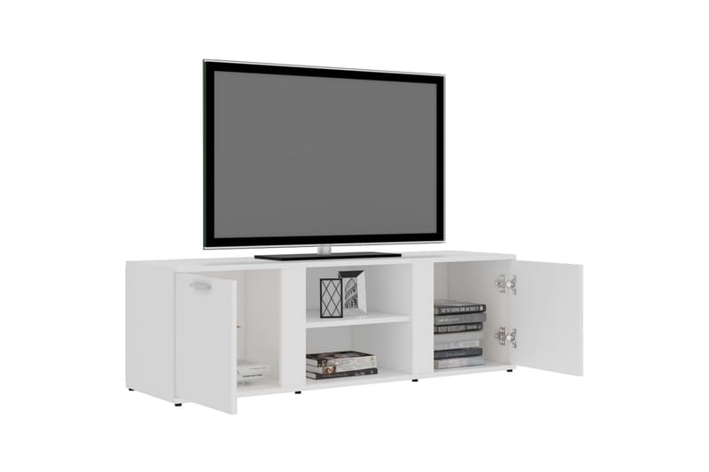 Tv-Skab 120x34x37 cm Spånplade Hvid - Hvid - TV-borde