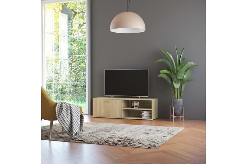 Tv-Skab 120x34x37 cm Spånplade Sonoma-Eg - Brun - TV-borde