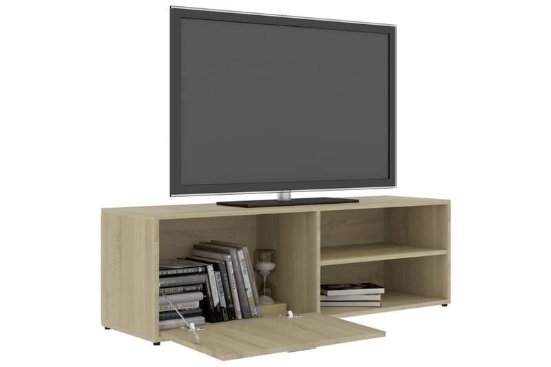 Tv-Skab 120x34x37 cm Spånplade Sonoma-Eg - Brun - TV-borde