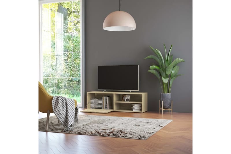 Tv-Skab 120x34x37 cm Spånplade Sonoma-Eg - Brun - TV-borde