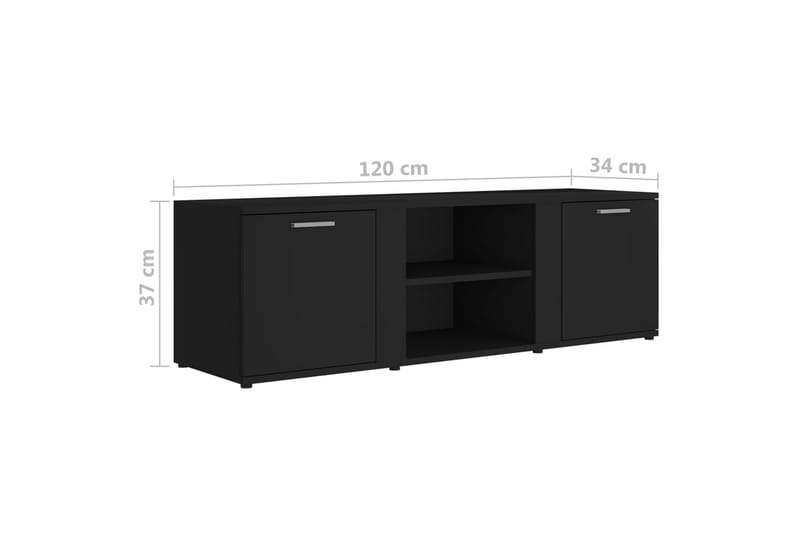 Tv-Skab 120x34x37 cm Spånplade Sort - Sort - Møbler - TV borde & mediemøbler - TV-borde