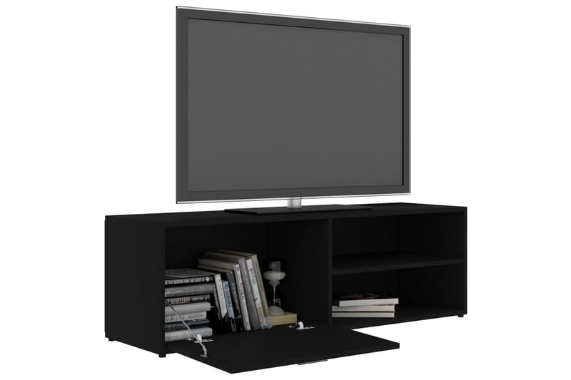 Tv-Skab 120x34x37 cm Spånplade Sort - Sort - TV-borde