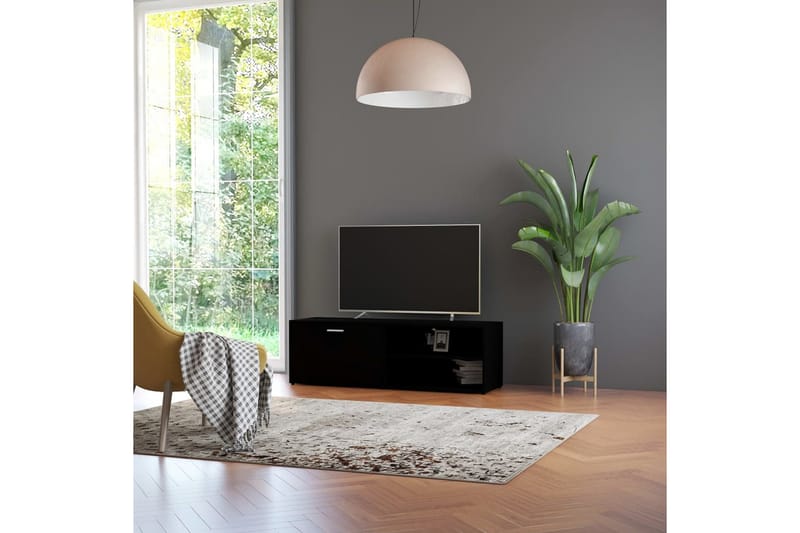Tv-Skab 120x34x37 cm Spånplade Sort - Sort - Møbler - TV borde & mediemøbler - TV-borde