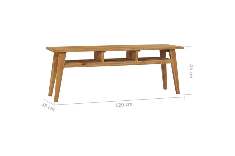 Tv-Skab 120x35x45 cm Massivt Teaktræ - TV-borde