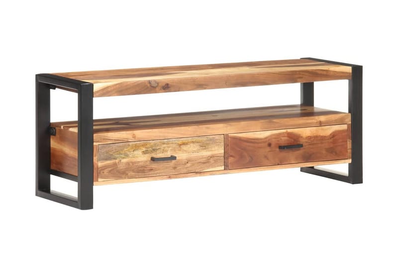tv-skab 120x35x45 cm massivt træ med sheeshamfinish - Brun - Møbler - TV borde & mediemøbler - TV-borde
