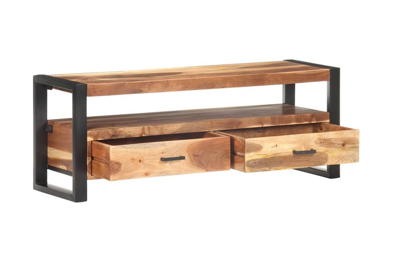 tv-skab 120x35x45 cm massivt træ med sheeshamfinish - Brun - Møbler - TV borde & mediemøbler - TV-borde