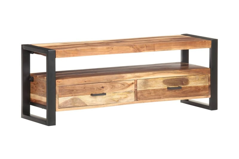 tv-skab 120x35x45 cm massivt træ med sheeshamfinish - Brun - Møbler - TV borde & mediemøbler - TV-borde