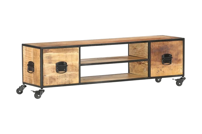 Tv-Skab 130x30x39 cm Massivt Mangotræ - Brun - Møbler - TV borde & mediemøbler - TV-borde