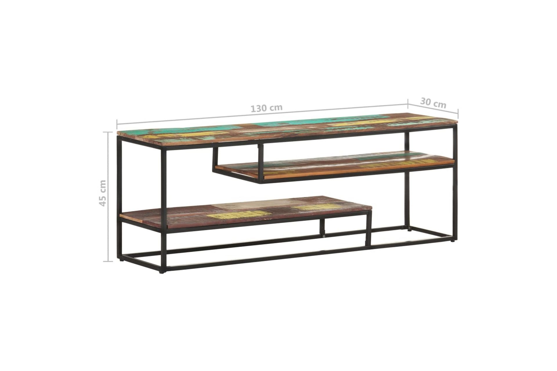 tv-skab 130x30x45 cm massivt genbrugstræ - Brun - Møbler - TV borde & mediemøbler - TV-borde