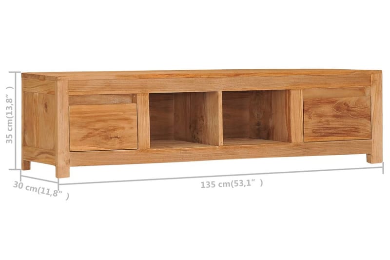 Tv-Skab 135x30x35 cm Massivt Teaktræ - Møbler - TV borde & mediemøbler - TV-borde