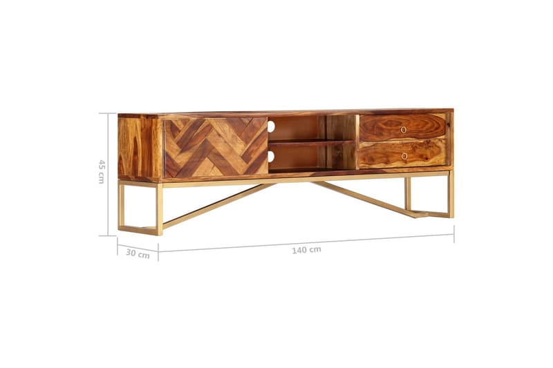 Tv-Skab 140 X 30 X 45 Cm Massivt Sheeshamtræ - Brun - Møbler - TV borde & mediemøbler - TV-borde