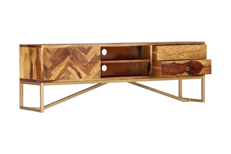 Tv-Skab 140 X 30 X 45 Cm Massivt Sheeshamtræ - Brun - Møbler - TV borde & mediemøbler - TV-borde