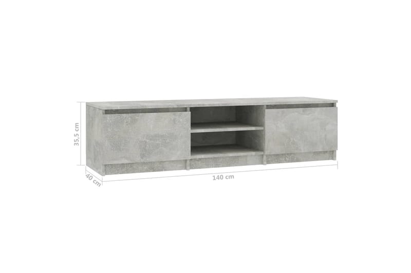 Tv-Skab 140 X 40 X 35,5 Cm Spånplade Betongrå - Grå - Møbler - TV borde & mediemøbler - TV-borde