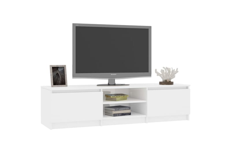 Tv-Skab 140 X 40 X 35,5 Cm Spånplade Hvid Højglans - Hvid - TV-borde