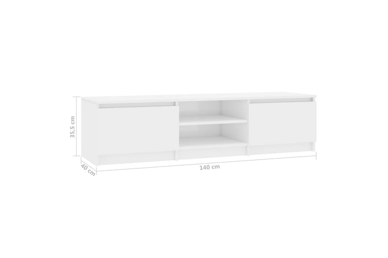 Tv-Skab 140 X 40 X 35,5 Cm Spånplade Hvid Højglans - Hvid - TV-borde