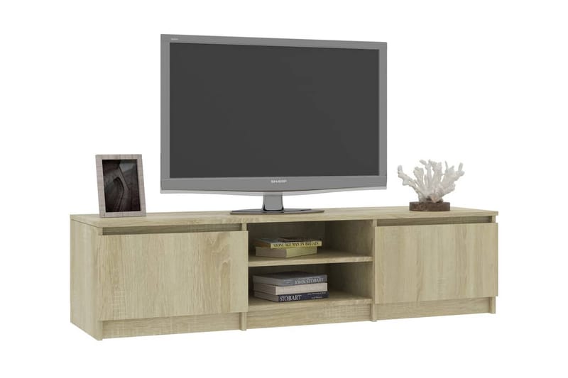 Tv-Skab 140 X 40 X 35,5 Cm Spånplade Sonoma-Eg - Brun - TV-borde