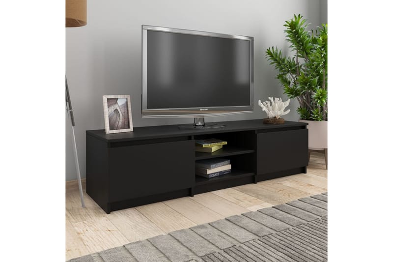 Tv-Skab 140 X 40 X 35,5 Cm Spånplade Sort - Sort - TV-borde