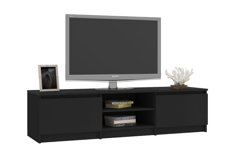 Tv-Skab 140 X 40 X 35,5 Cm Spånplade Sort - Sort - TV-borde