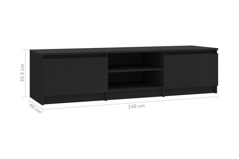 Tv-Skab 140 X 40 X 35,5 Cm Spånplade Sort - Sort - TV-borde