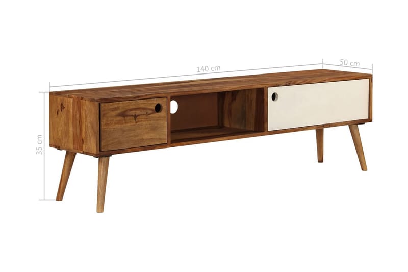 Tv-Skab 140 X 50 X 35 Cm Massivt Sheeshamtræ - Brun - Møbler - TV borde & mediemøbler - TV-borde