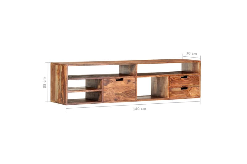 Tv-Skab 140x30x35 cm Massivt Sheeshamtræ - Brun - Møbler - TV borde & mediemøbler - TV-borde