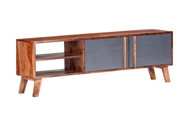 Tv-Skab 140X30X45 cm Massivt Sheeshamtræ Grå - Grå - Møbler - TV borde & mediemøbler - TV-borde