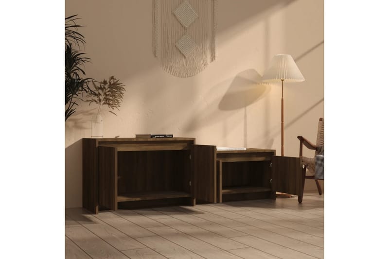 tv-skab 146,5x35x50 cm spånplade brun egetræsfarve - Brun - Møbler - TV borde & mediemøbler - TV-borde