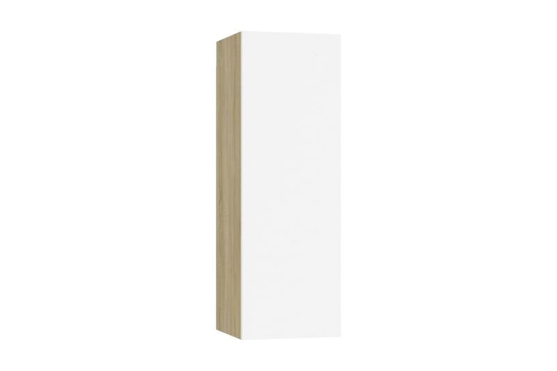 tv-skab 30,5x30x90 cm spånplade hvid og sonoma-eg - Beige - Møbler - TV borde & mediemøbler - TV-borde