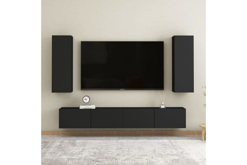 tv-skab 30,5x30x90 cm spånplade sort - Sort - Møbler - TV borde & mediemøbler - TV-borde