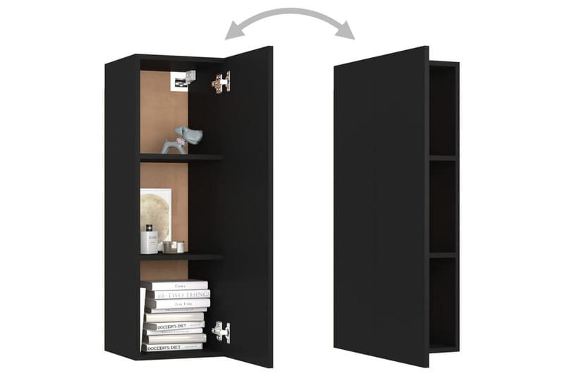 tv-skab 30,5x30x90 cm spånplade sort - Sort - Møbler - TV borde & mediemøbler - TV-borde