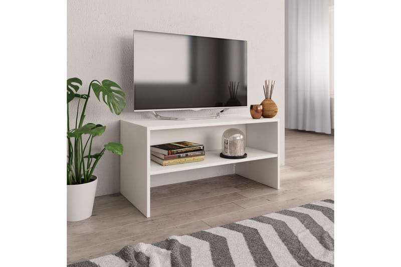 Tv-Skab 80 X 40 X 40 Cm Spånplade Hvid - Hvid - Møbler - TV borde & mediemøbler - TV-borde