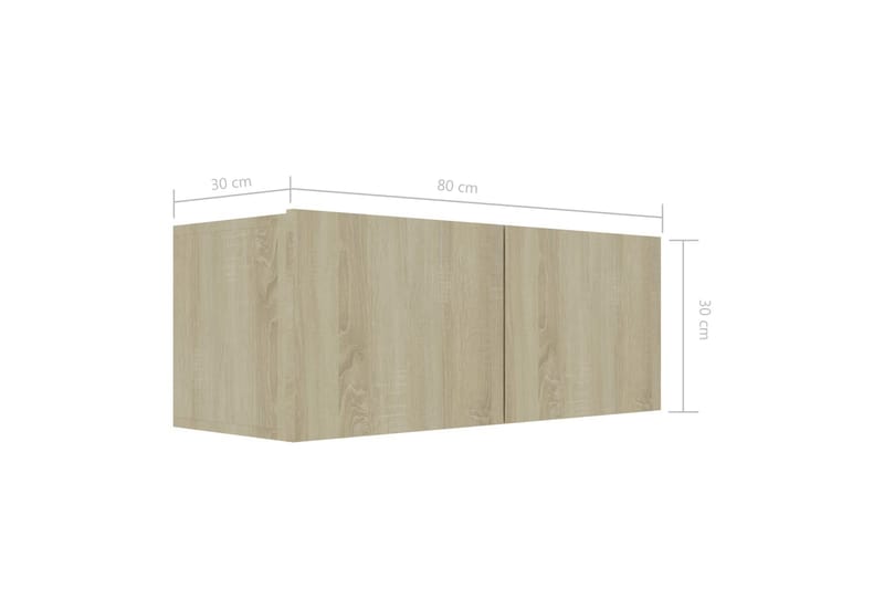 Tv-Skab 80x30x30 cm Spånplade Sonoma-Eg - Brun - TV-borde