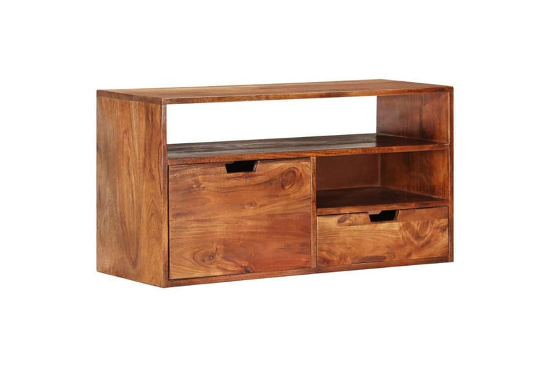 tv-skab 80x30x42 cm massivt akacietræ - Brun - Møbler - TV borde & mediemøbler - TV-borde