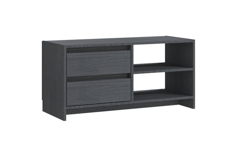 tv-skab 80x31x39 cm massivt fyrretræ grå - Grå - TV-borde