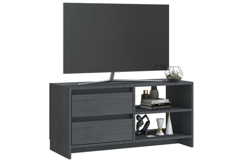 tv-skab 80x31x39 cm massivt fyrretræ grå - Grå - Møbler - TV borde & mediemøbler - TV-borde