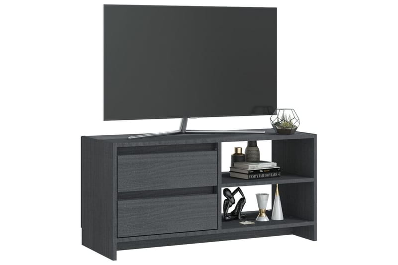 tv-skab 80x31x39 cm massivt fyrretræ grå - Grå - TV-borde