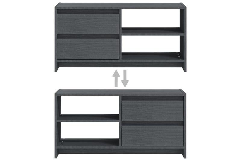 tv-skab 80x31x39 cm massivt fyrretr�æ grå - Grå - Møbler - TV borde & mediemøbler - TV-borde