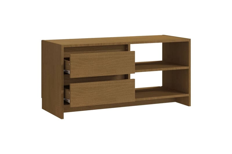 tv-skab 80x31x39 cm massivt fyrretræ honningbrun - Brun - TV-borde