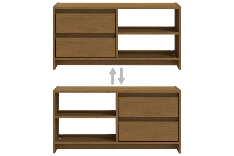tv-skab 80x31x39 cm massivt fyrretræ honningbrun - Brun - Møbler - TV borde & mediemøbler - TV-borde