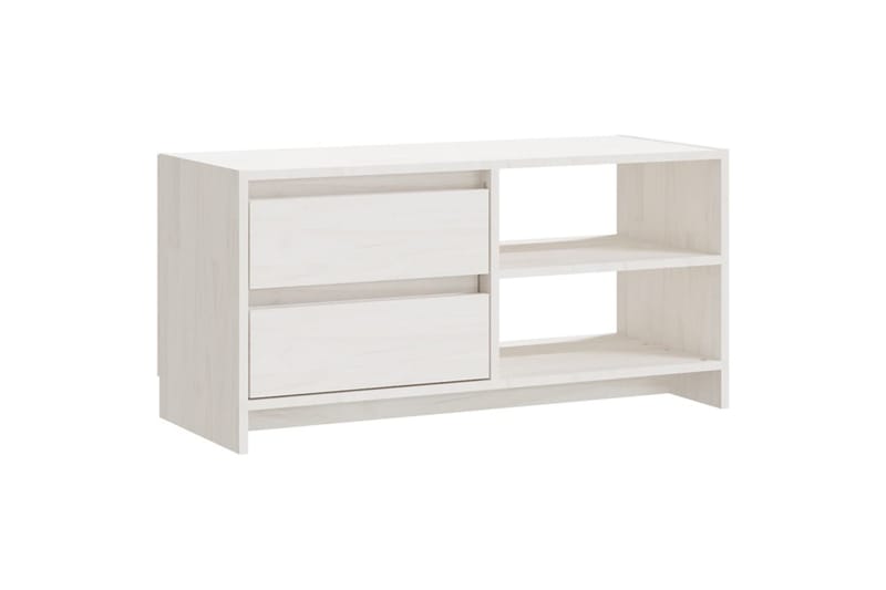 tv-skab 80x31x39 cm massivt fyrretræ hvid - Hvid - Møbler - TV borde & mediemøbler - TV-borde