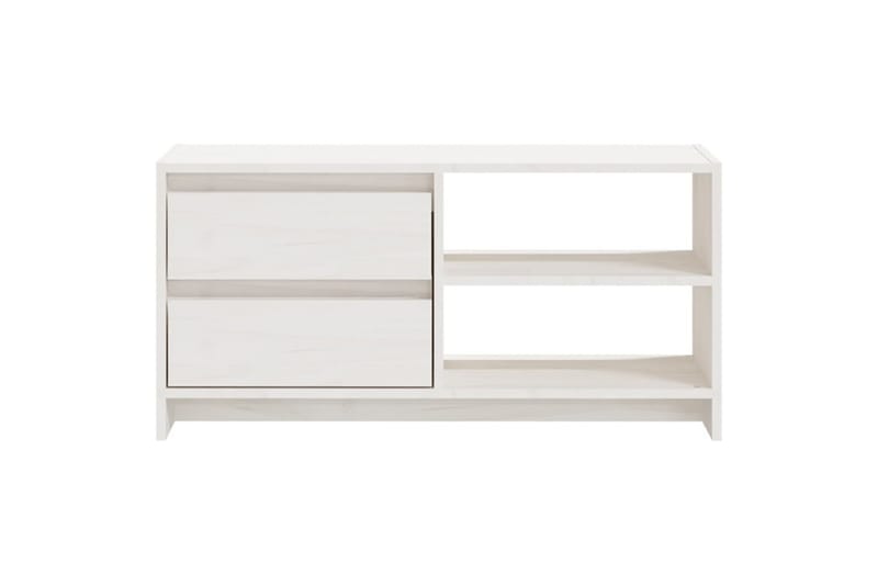 tv-skab 80x31x39 cm massivt fyrretræ hvid - Hvid - Møbler - TV borde & mediemøbler - TV-borde
