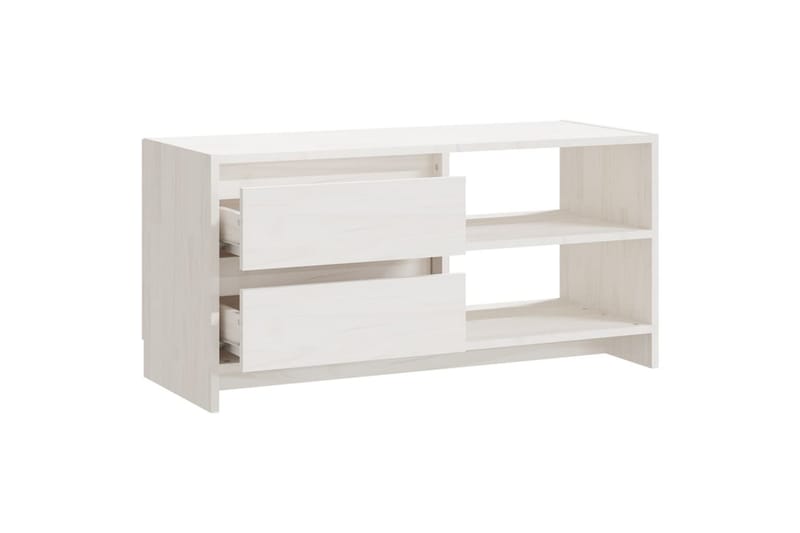 tv-skab 80x31x39 cm massivt fyrretræ hvid - Hvid - Møbler - TV borde & mediemøbler - TV-borde