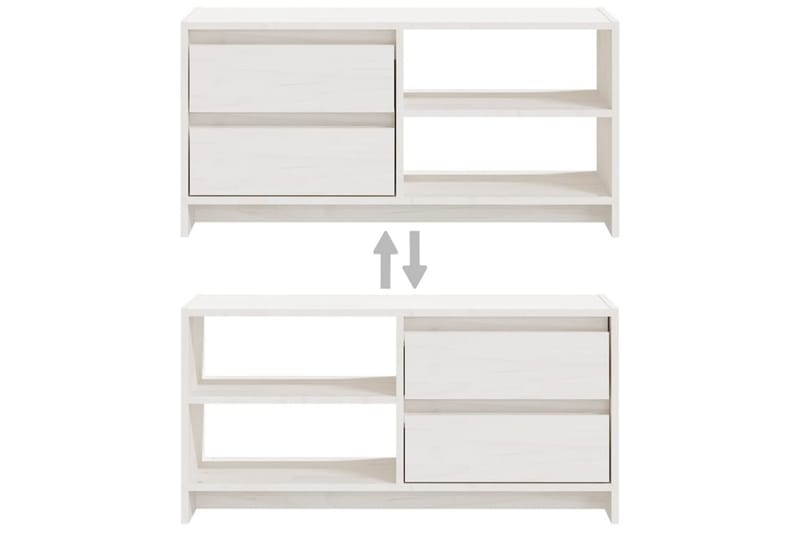 tv-skab 80x31x39 cm massivt fyrretræ hvid - Hvid - Møbler - TV borde & mediemøbler - TV-borde